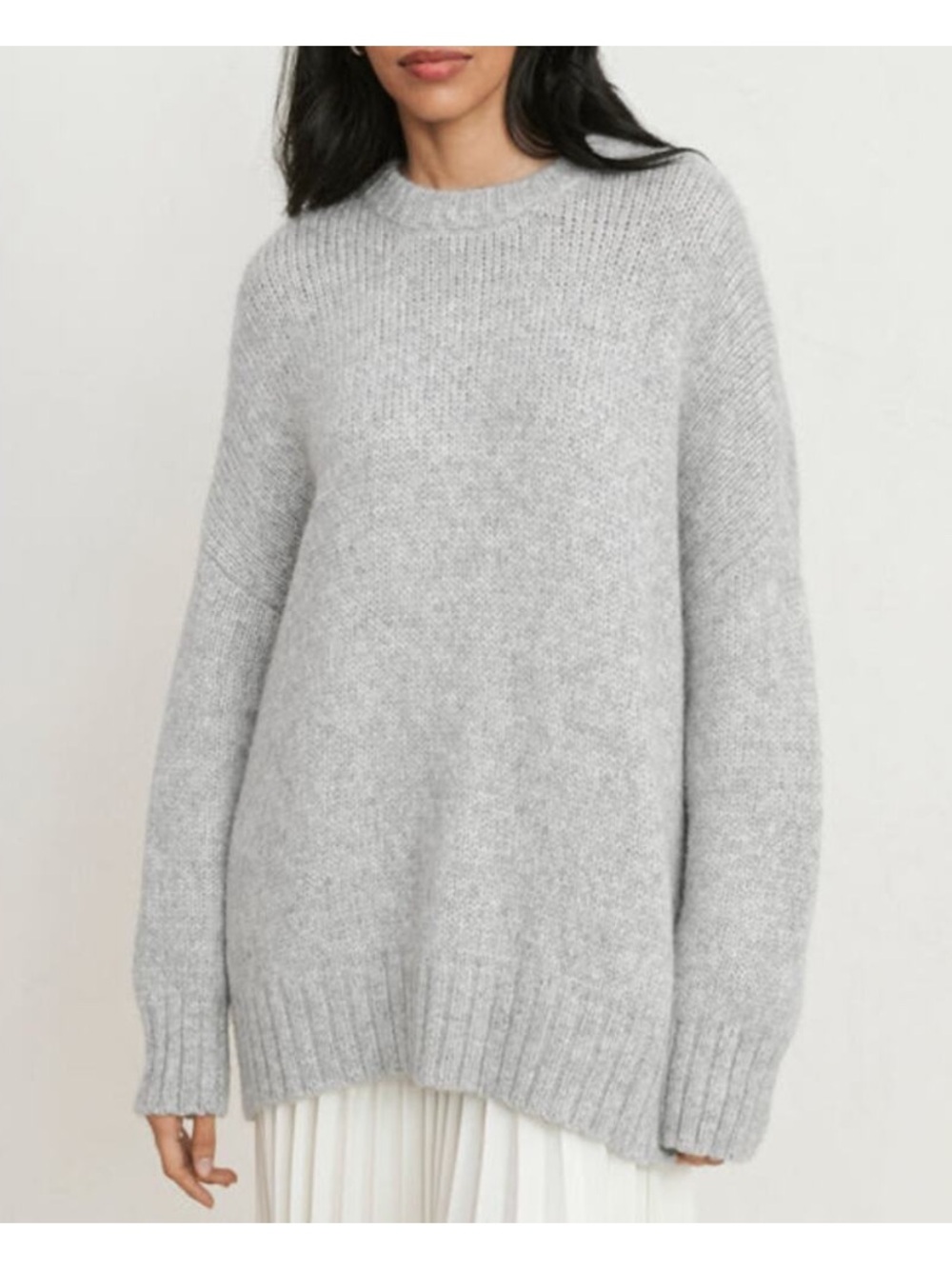 Jenni Kayne Light Gray Relaxed Crewneck Sweater
